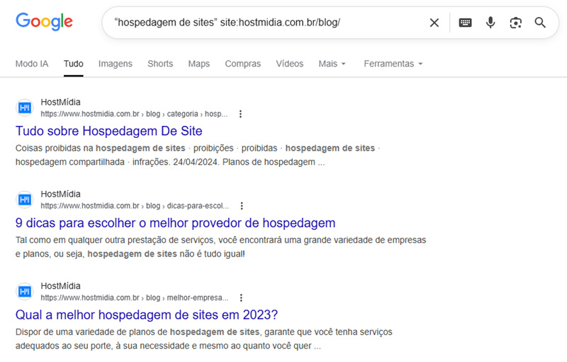 Pesquisa hospedagem de sites