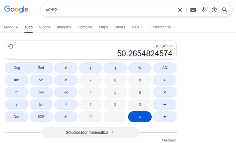 Calculadora Google