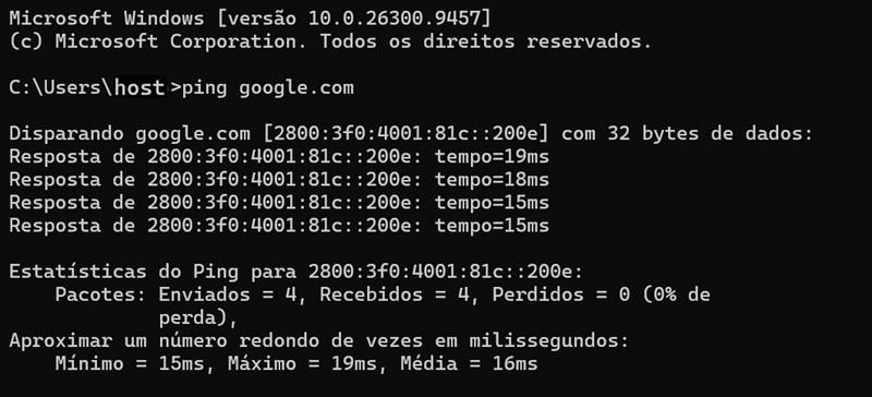 Exemplo de PING