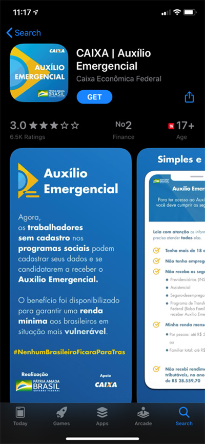 App Auxílio Emergencial iOS