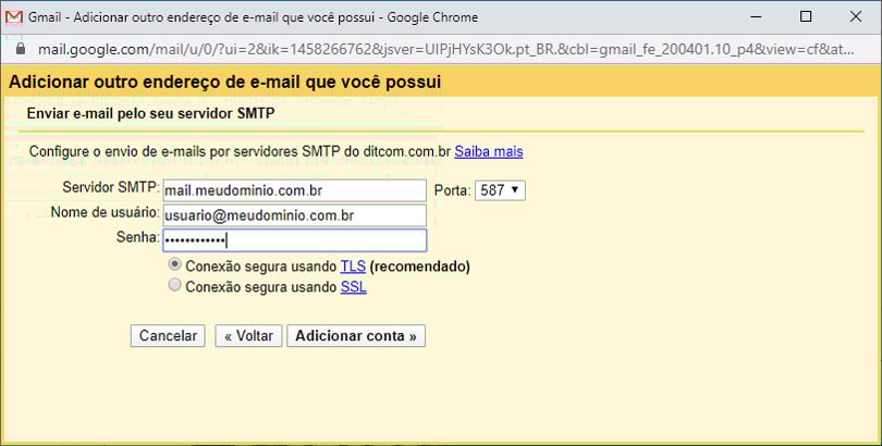 Gmail - Servidor SMTP