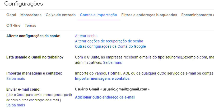 Gmail - Outra conta SMTP
