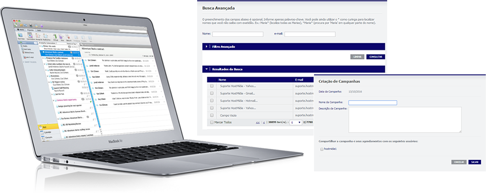 Interface da ferramenta de e-mail markerting